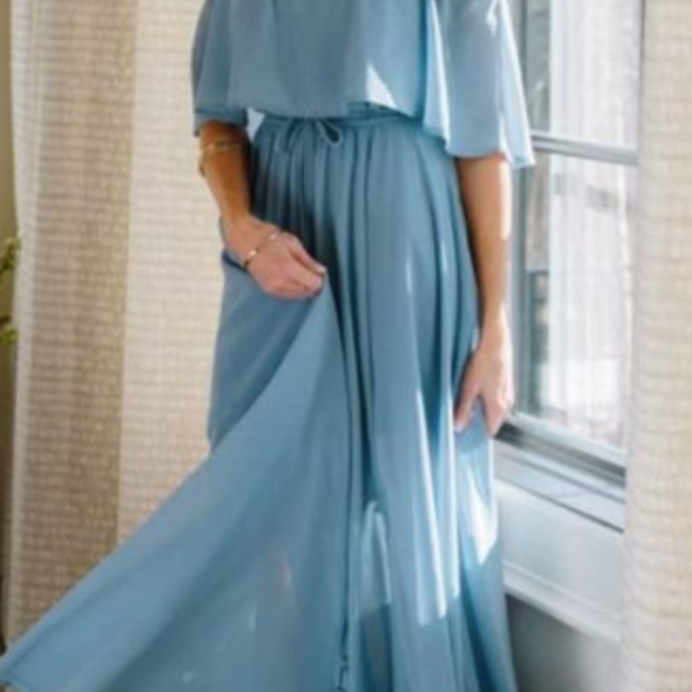 Victoria Off Shoulder Maxi Dress | Light Blue